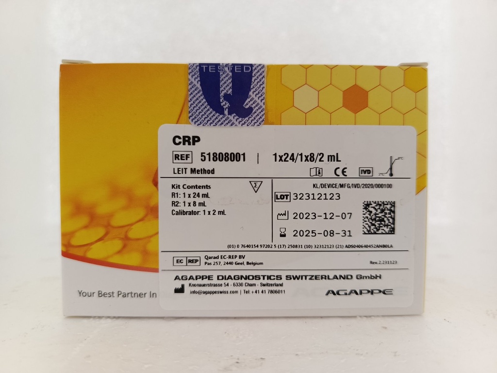 CRP LEIT WITH 2mL CALIBRATOR (Quanti) 1x24/1x8 ml/2 ml_Open