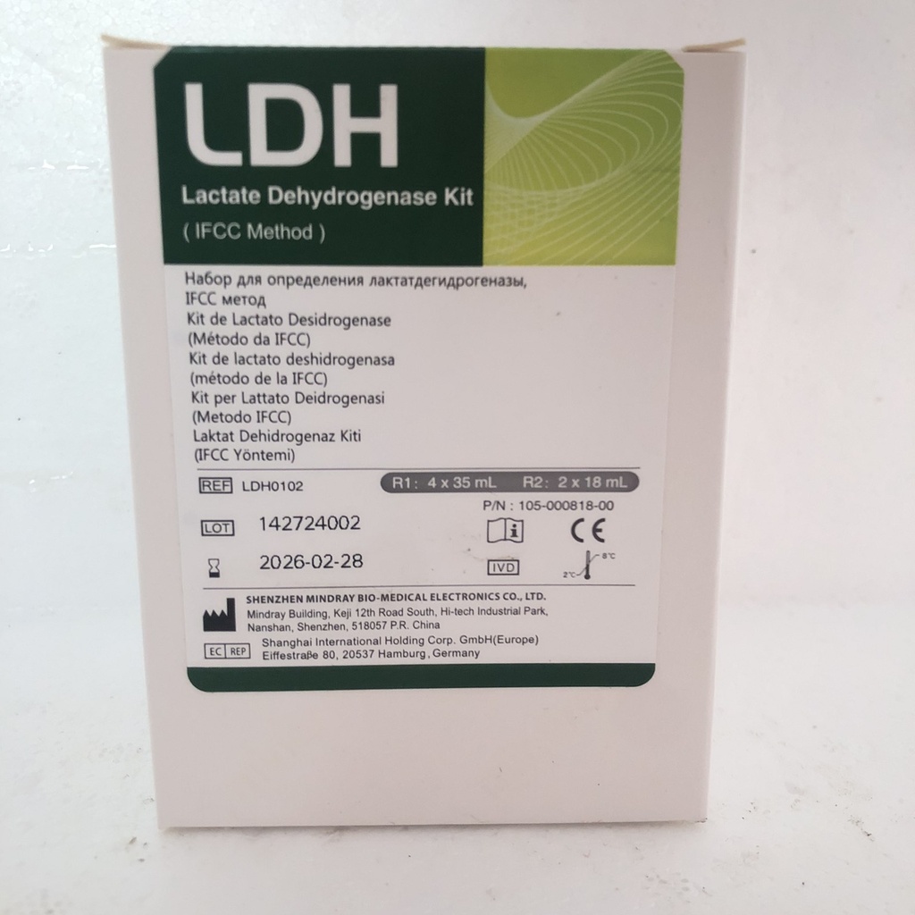 Lactate Dehydrogenase (LDH) R1 4×35 mL + R2 2×18 mL