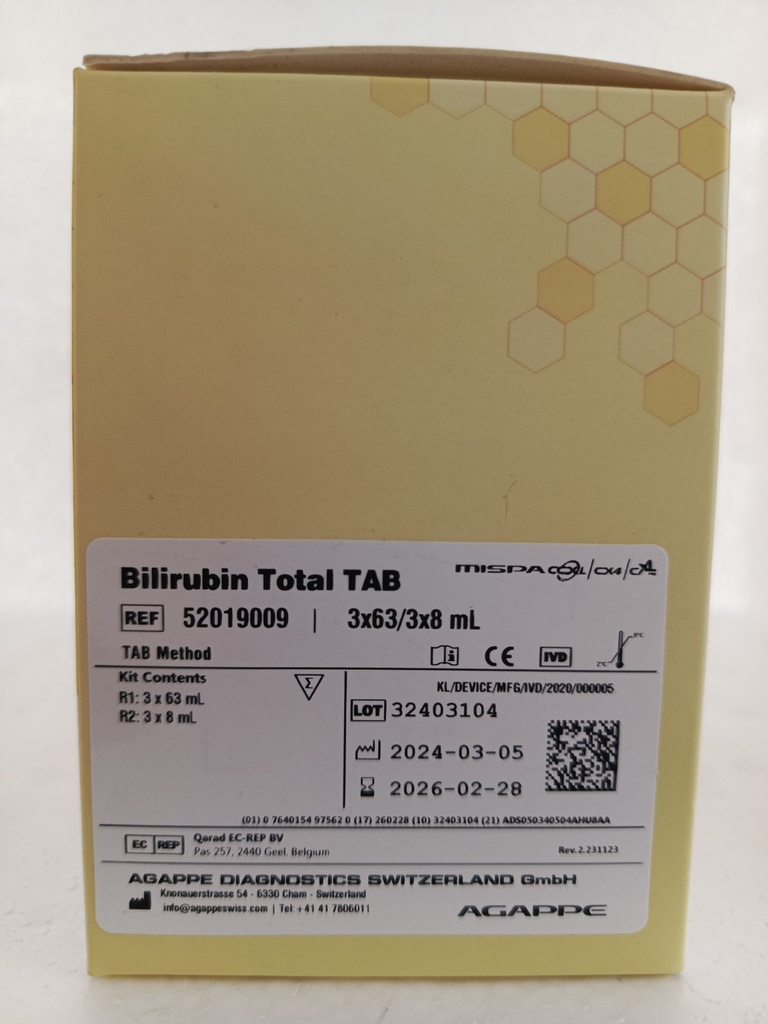 Bilirubin Total TAB 3x63/3x8mL_CXL Pro