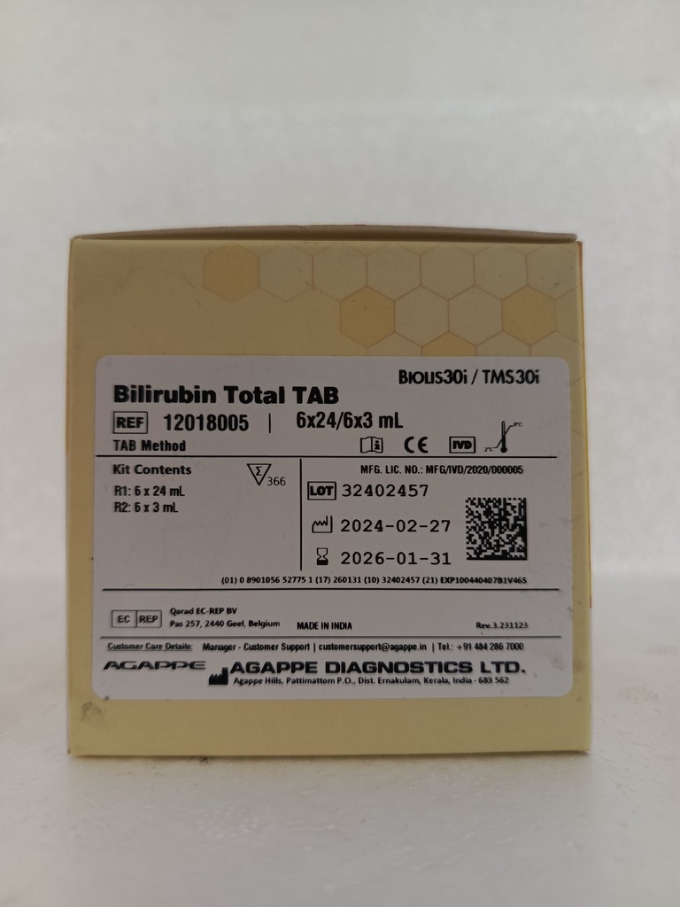 Bilirubin Total TAB 6x24/6x3 mL_Biolis